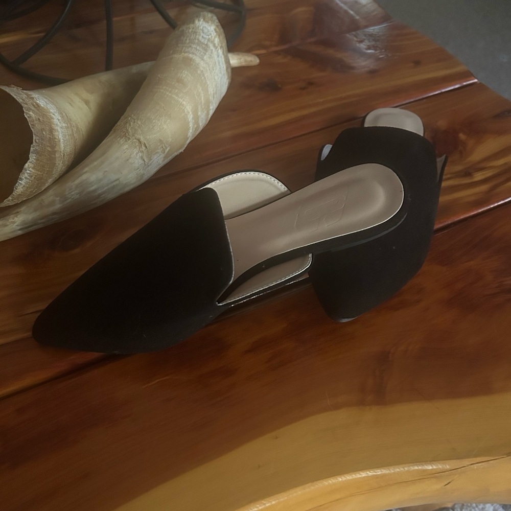 Black Pointed Toe Mules